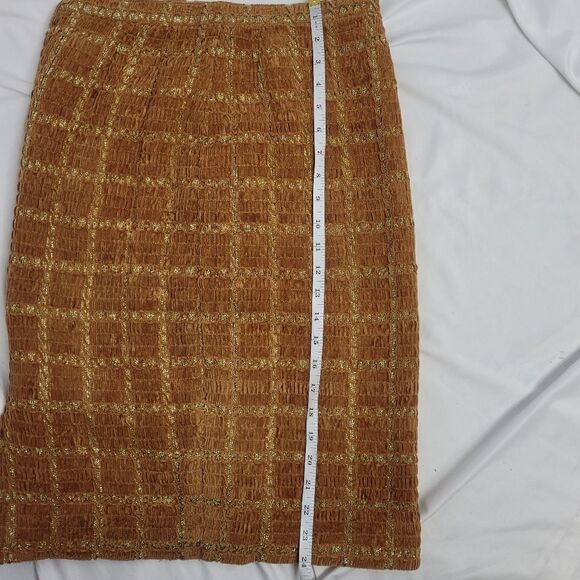 VINTAGE 60s set marigold chenille and metallic gold skirt suit S‎ - Picture 14 of 14